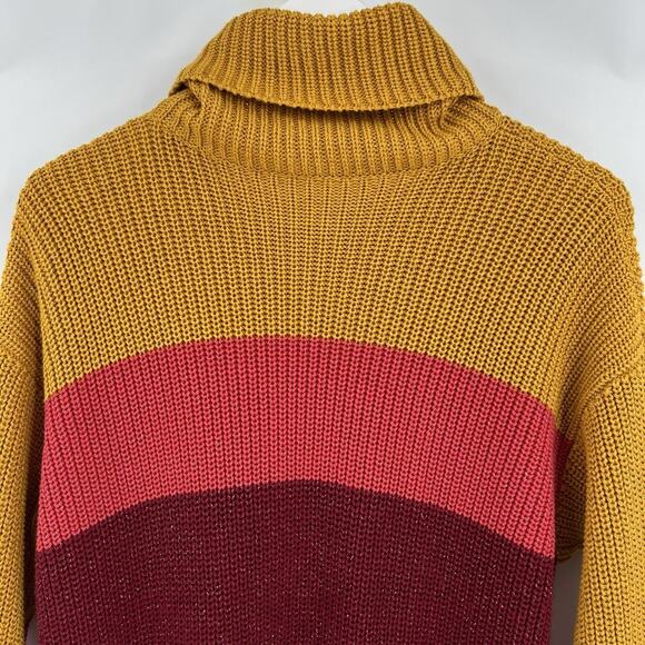 Farm Rio de Janeiro Rainbow Turtleneck Striped Knit‎ Sweater Dress Size XS - Picture 7 of 10